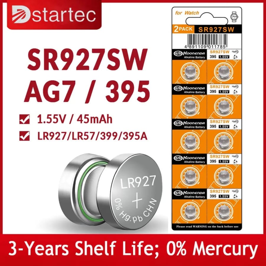 Koonenda 399 / 395 / SR927SW Watch Batteries (10 Pack)