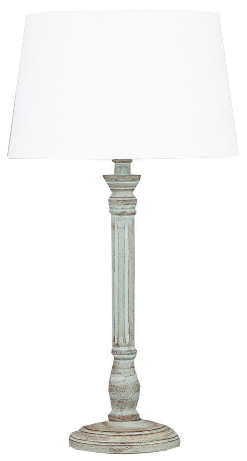 Online8 Table Lamp & Shade - Lt Green Wash / White Linen Lamps
