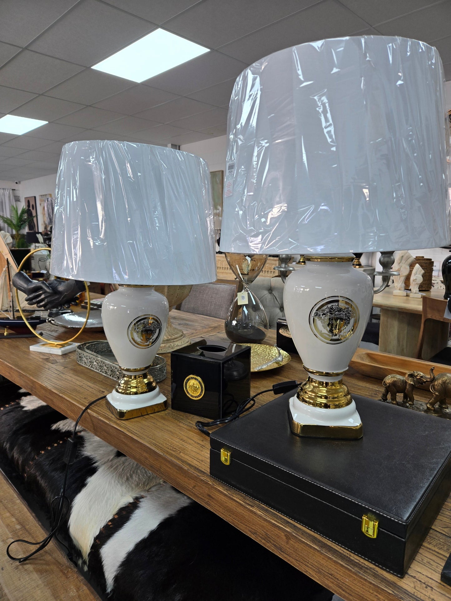 Luxury Table Lamp - White Medusa at online8 furniture store Auckland