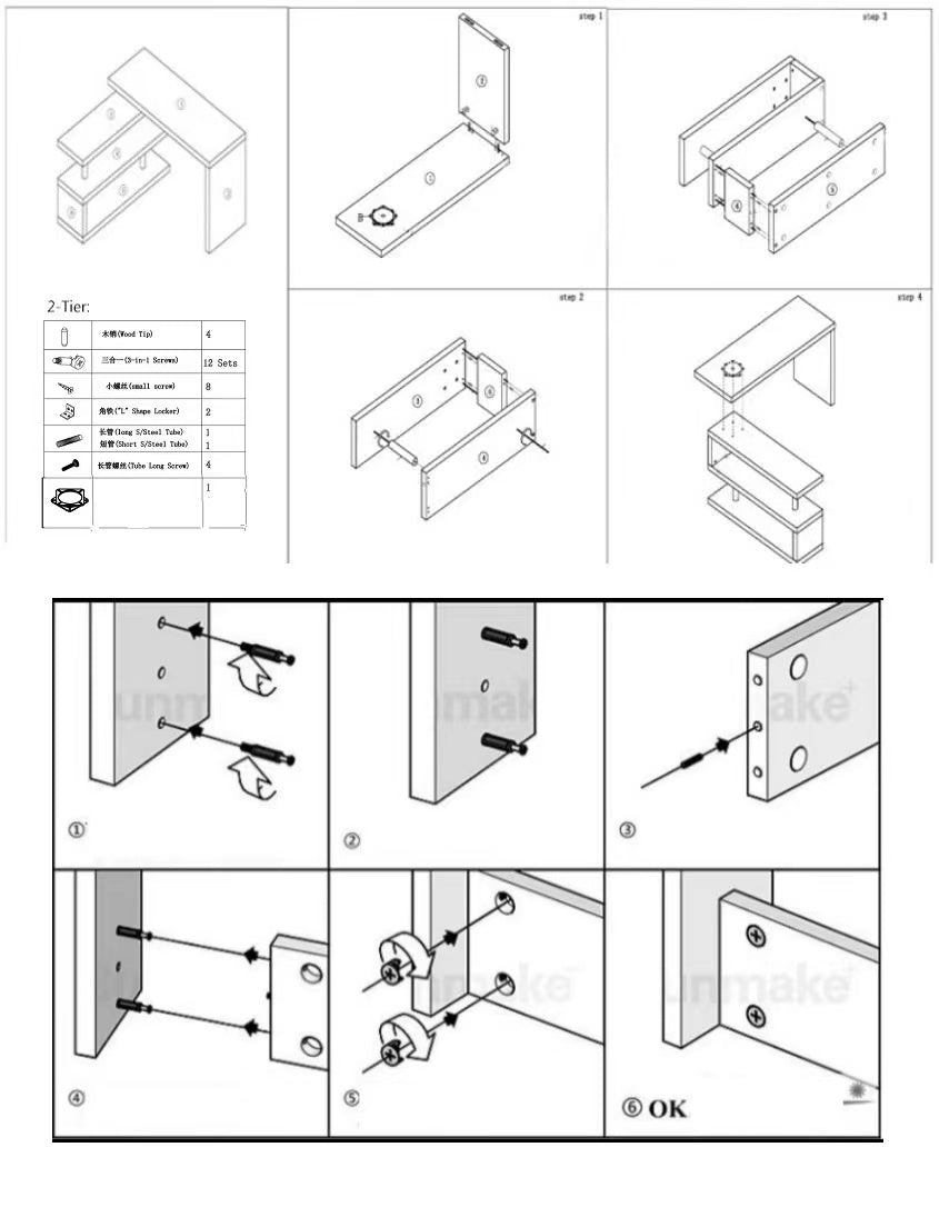 Computer Desk Table with bookshelf