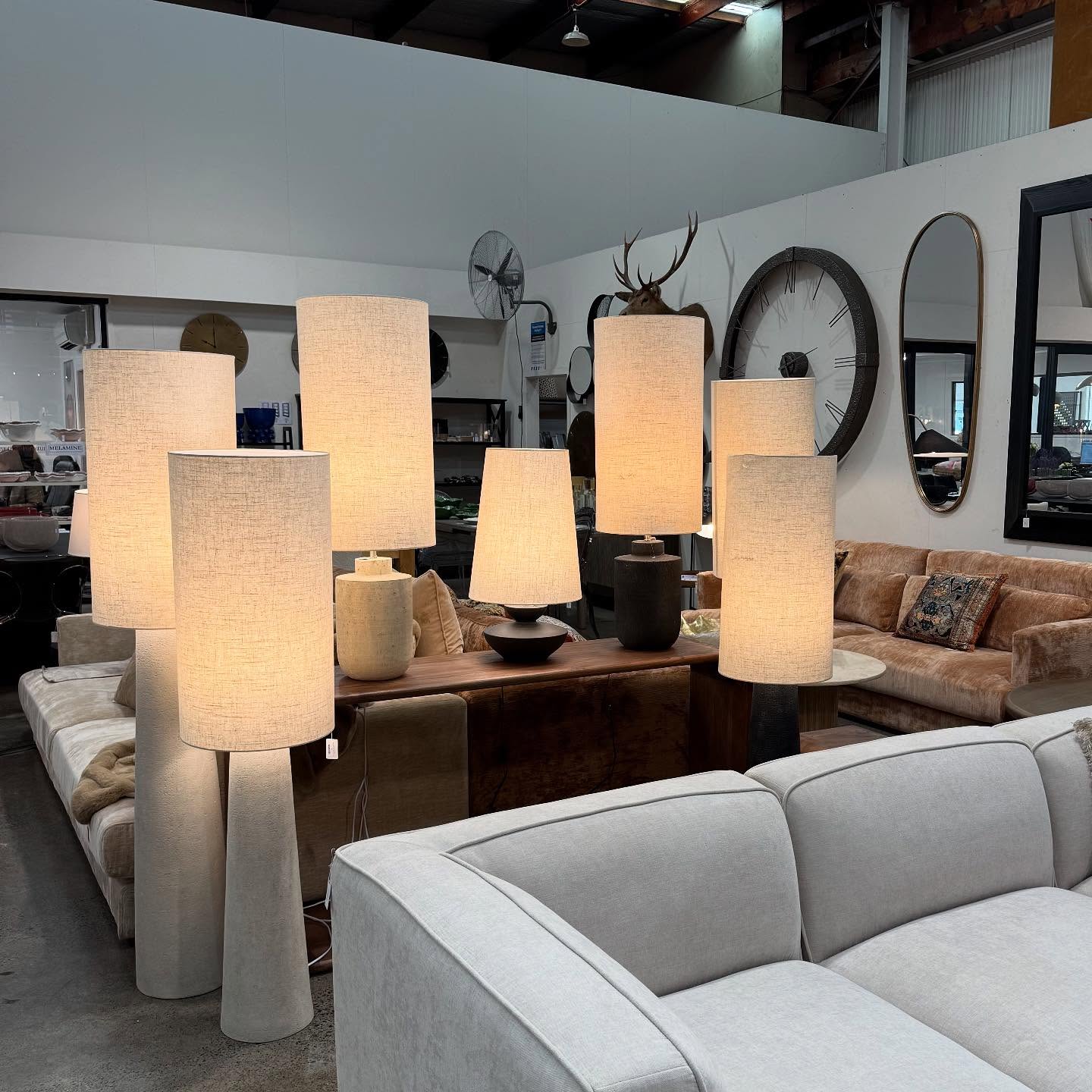 Mattia Floor Lamp - Black Ceramic 170cm at online8 furniture store Auckland