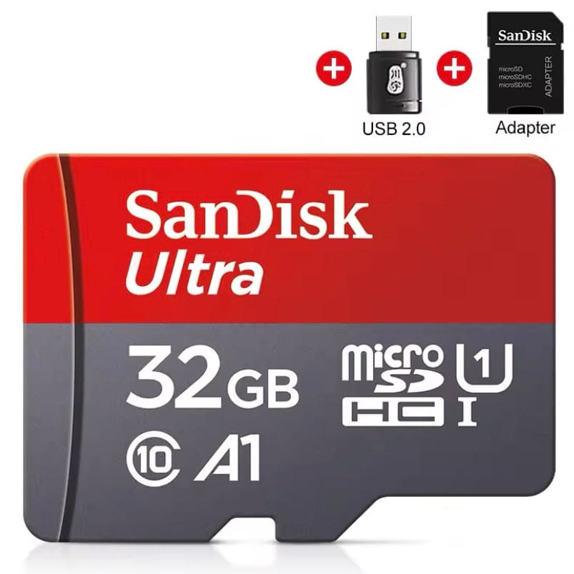 Micro SD Memory Card (32GB) & Adapter - SanDisk