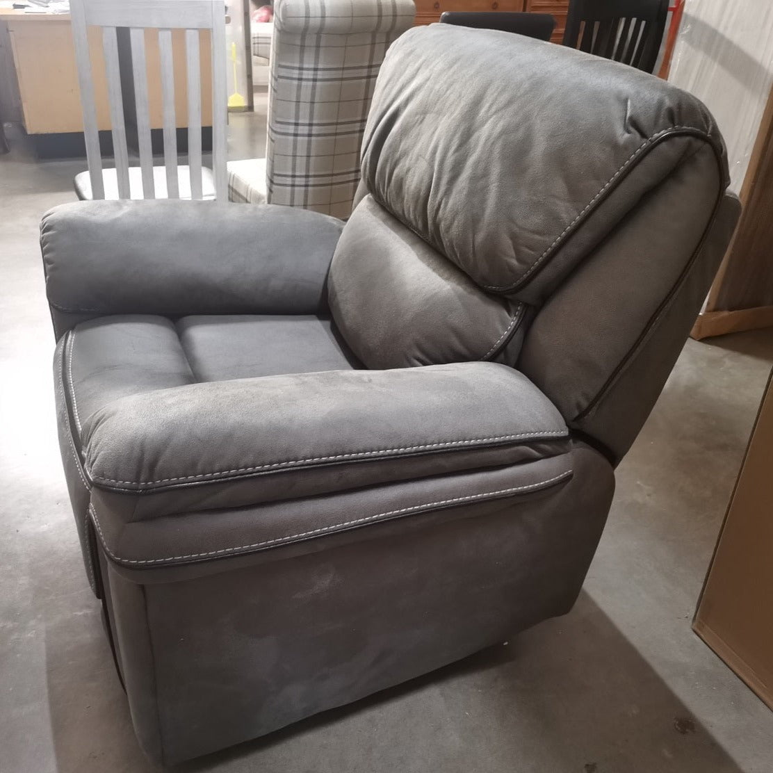 Moy Recliner Chair - Grey at online8 furniture store Auckland