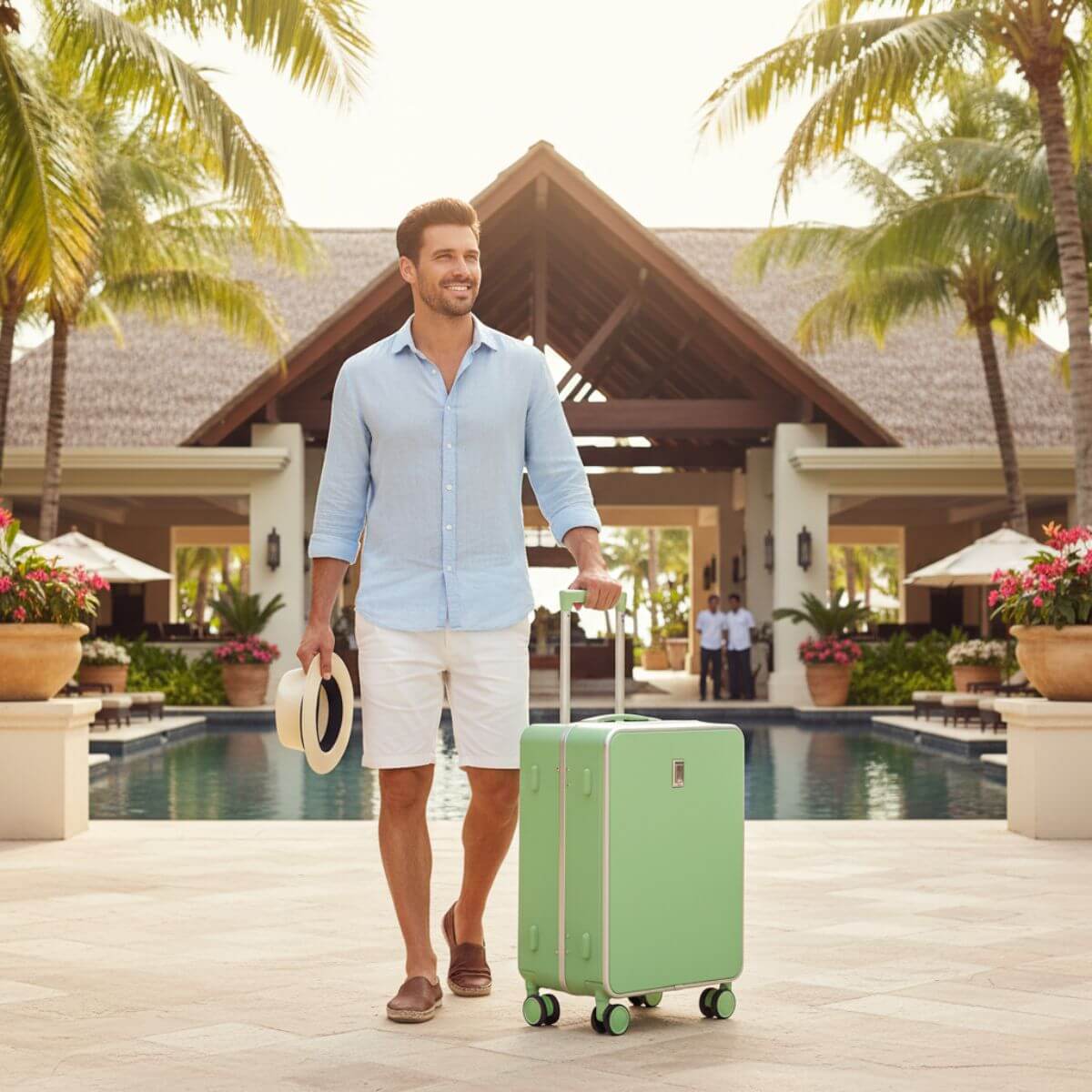 Carry On Luggage – Hard Shell Cabin Suitcase for Short Travel | Nordiva Classic | 55 cm | Green