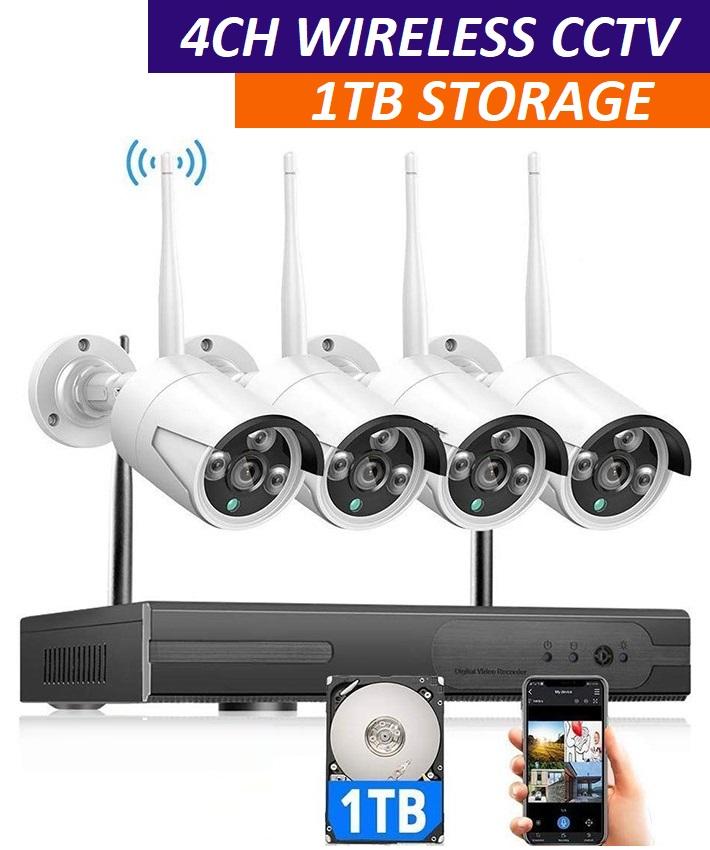 Wireless Security Camera system with 4 Cameras