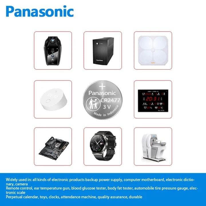 Watch Batteries for Panasonic CR2477 (2 Pack)