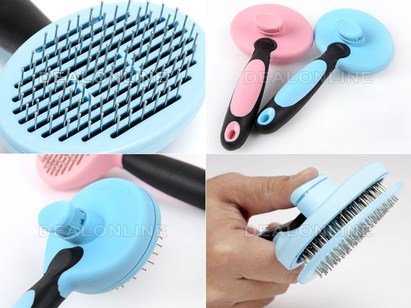 Self Cleaning Pet/Dog/Cat Grooming Brush BLUE