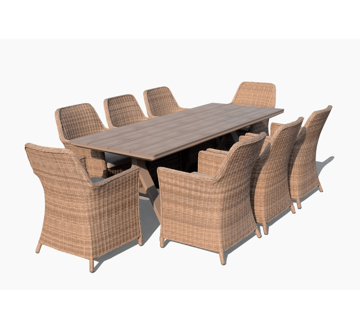 Raffles Outdoor Dining Table - Natural 2200 at online8 furniture store Auckland