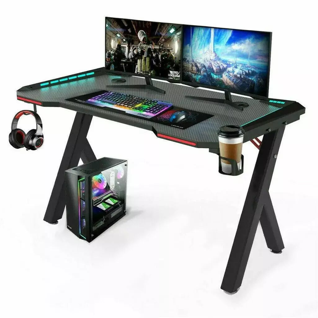 Gaming Desk Table Computer Desk Wireless Charger RGB Light 120cm