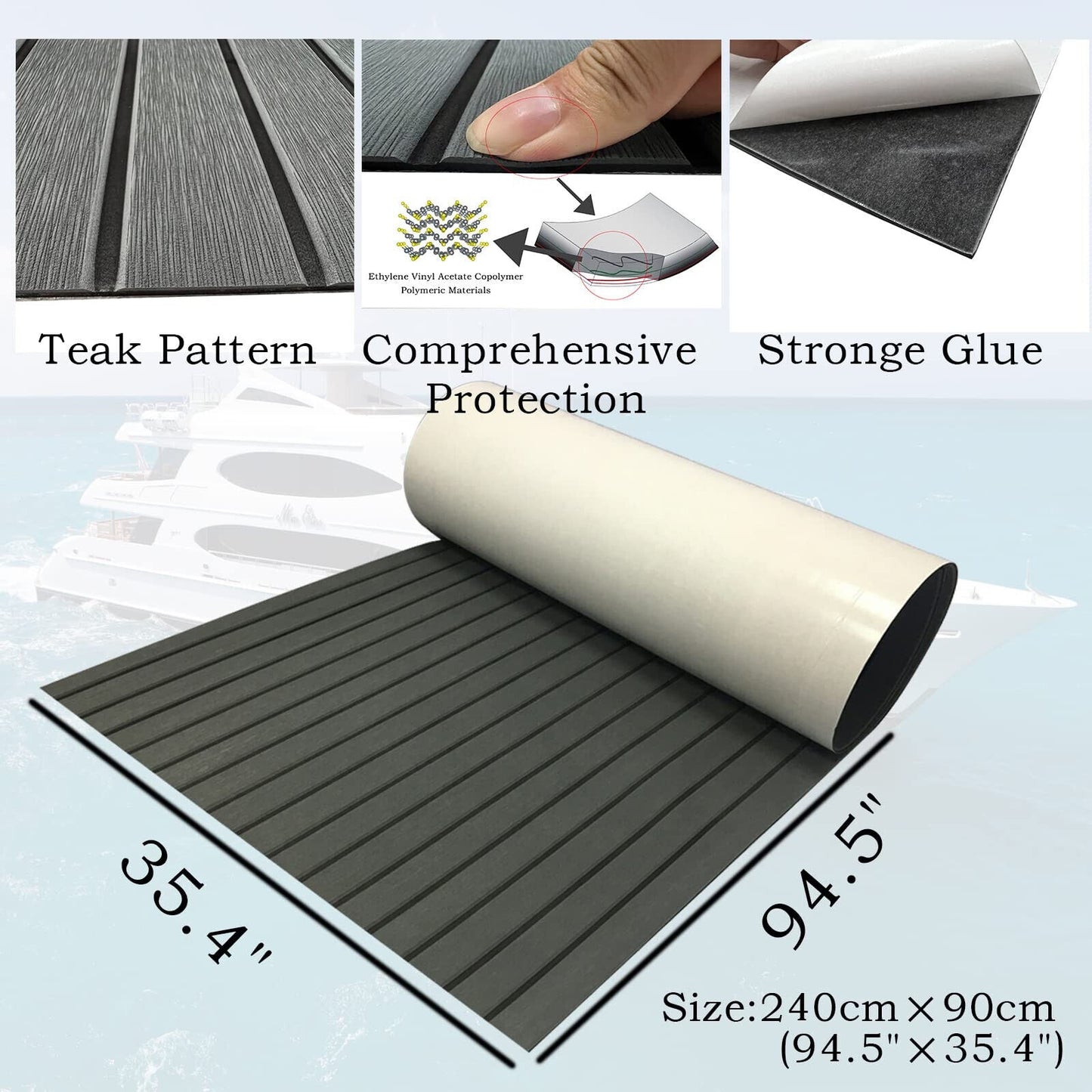 Marine Carpet Teak Boat Flooring Mat EVA