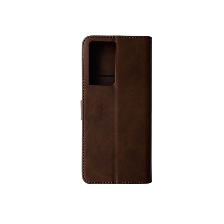 Synthetic Leather Flip Case for Samsung Galaxy S21 Ultra (Brown)