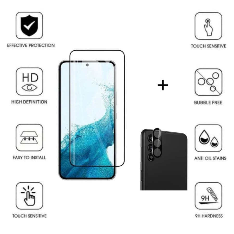 Tempered Glass Protector for Samsung Galaxy S23 (2 in 1)