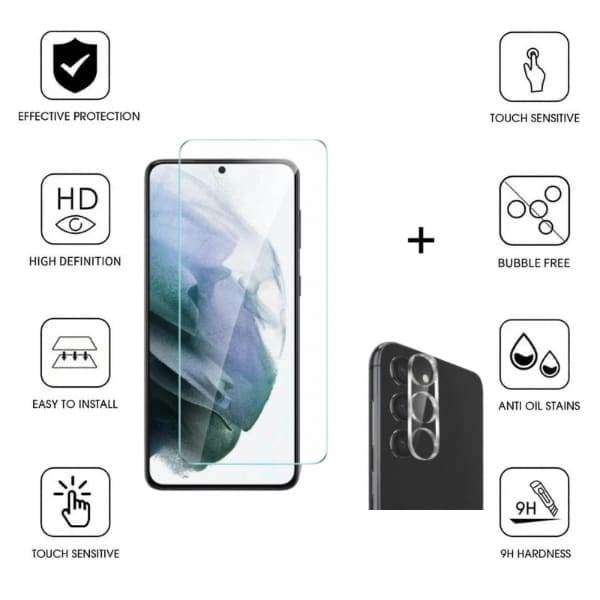 Glass Screen Protector for Samsung Galaxy S23 (2 in 1)
