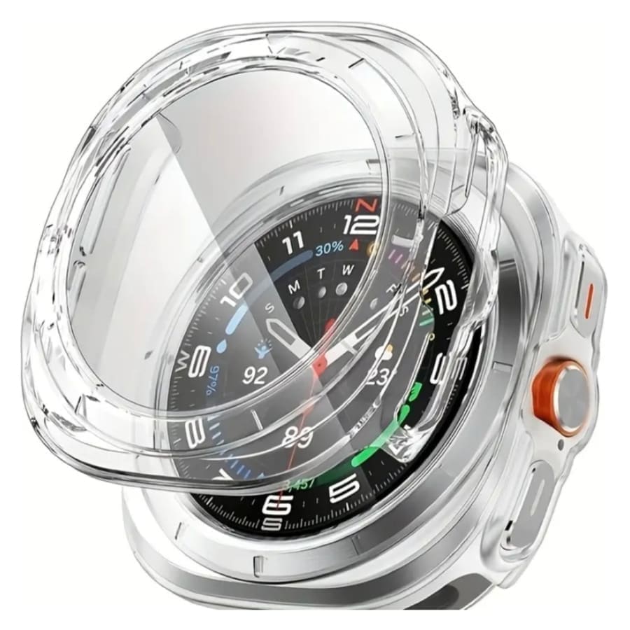 Protective Case with Screen Protector for Samsung Galaxy Watch Ultra (47mm) / Watch Ultra 2 (2025) (Clear)