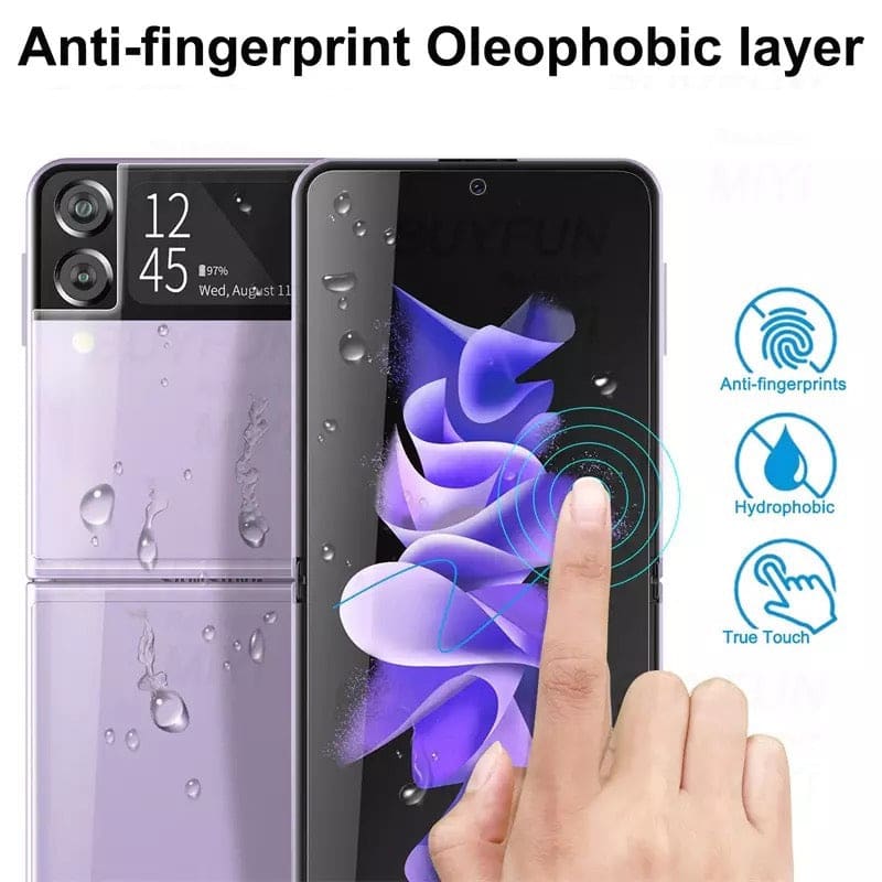 Screen Protector for Samsung Galaxy Z Flip 4 (3 in 1 Packs x 2)