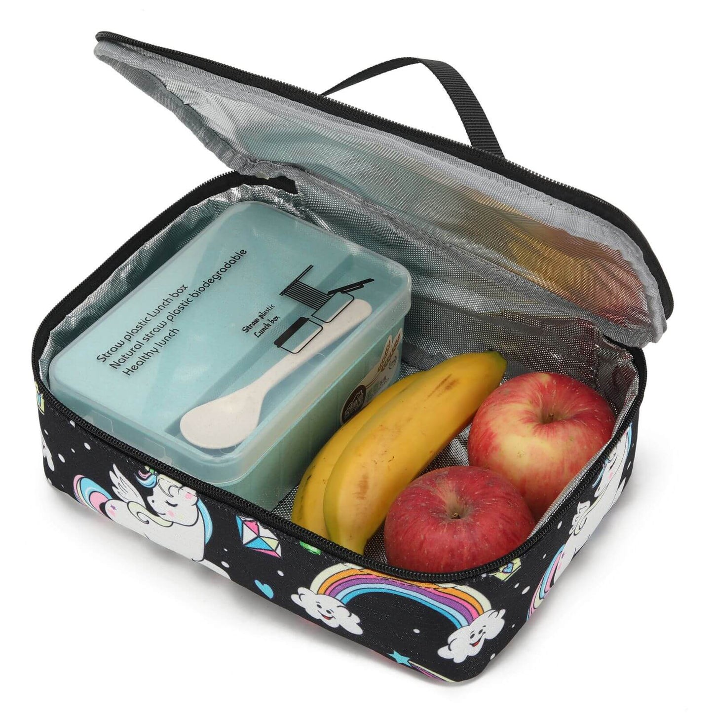 Black Rainbow Unicorn Backpack & Girls School Bags