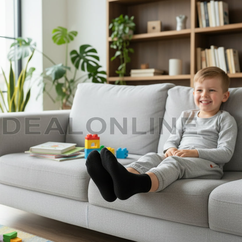 Crew Socks 12 Pairs/pack Kids' 4-7 years Thin Black