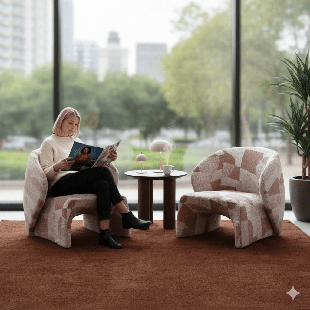 Starke Armchair - Geo Taupe at online8 furniture store Auckland