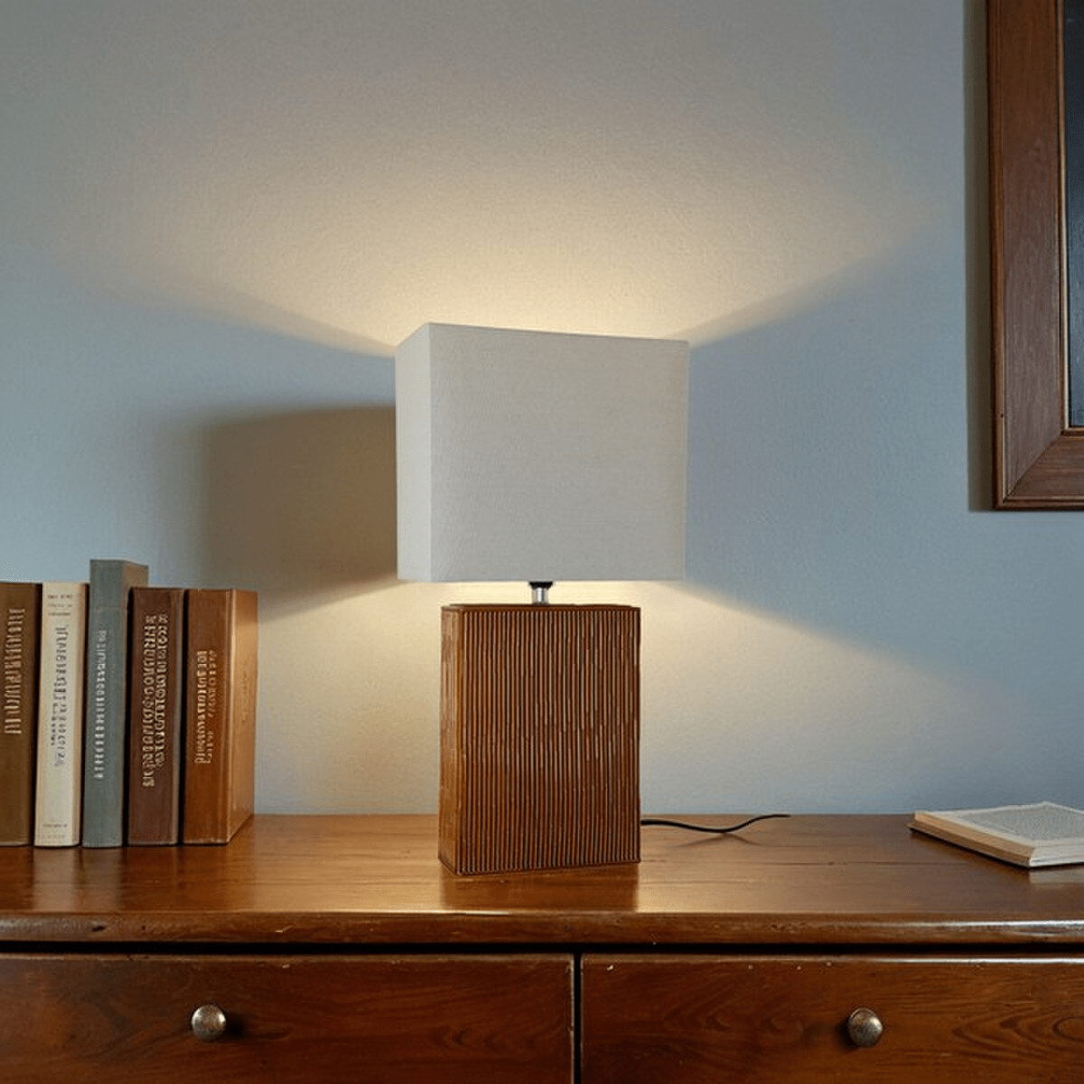 Tobacco Ceramic Table Lamp W/ Linen Shade at online8 furniture store Auckland