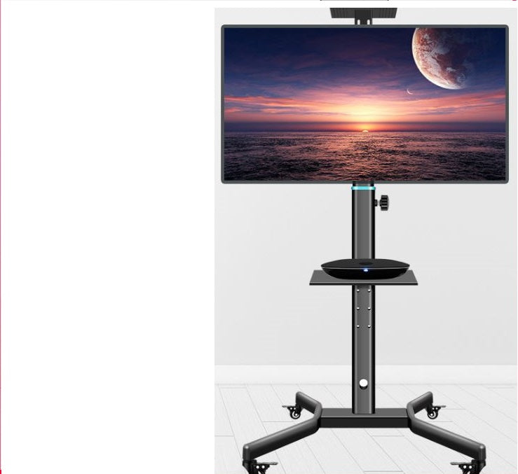 Black TV stand close up