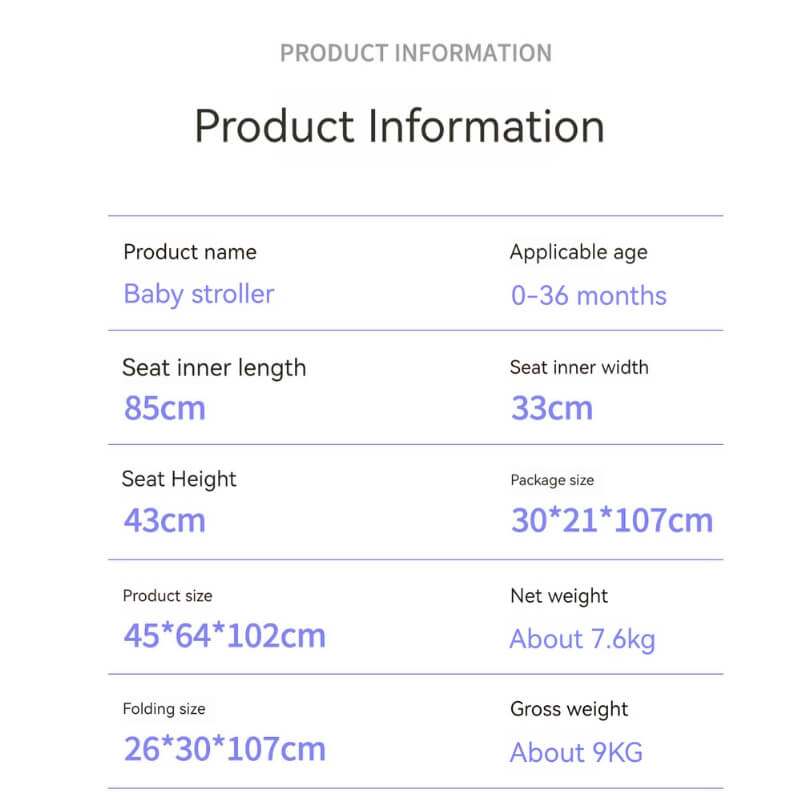 Comfortable & Portable Baby Umbrella Stroller with a Rain Cover-Black