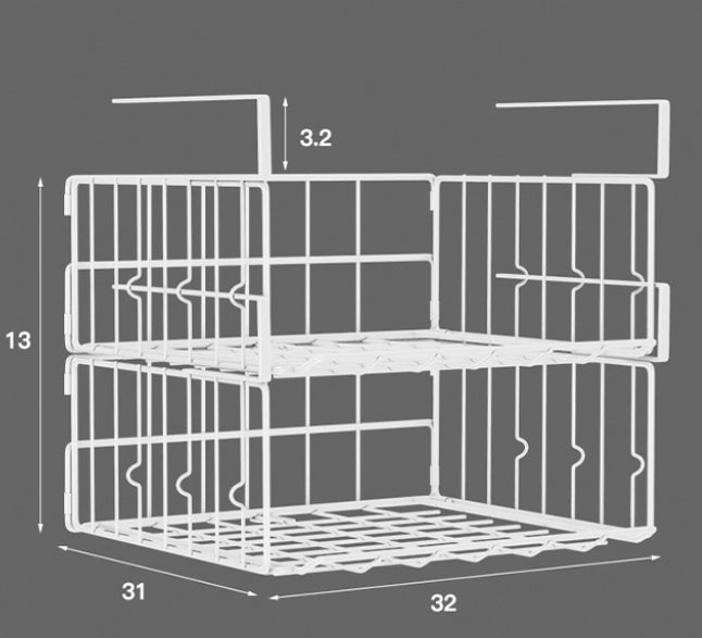 2Pack Under Shelf Storage Basket Hanging Wire Basket Shelves