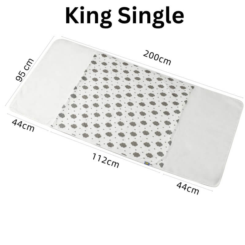 Baby & Kid Bed Waterproof Sheet With Wings-Grey Cloud