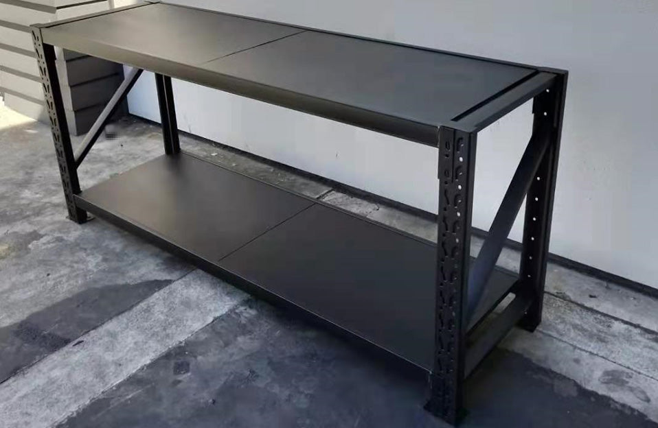 BLACK - Heavy Duty Shelves / Workbench - 90X200X60CM