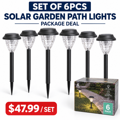 Solar Garden Path Lights – Set of 6
