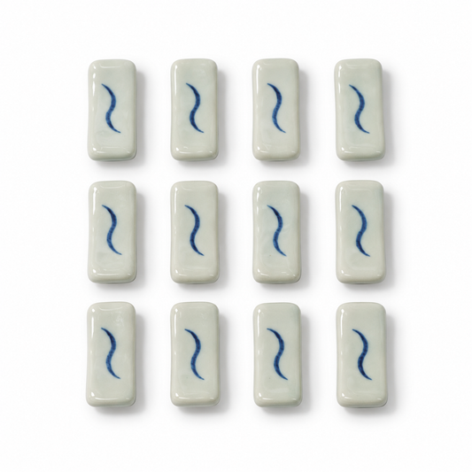 Blue & White Chopstick Rests – Set of 12
