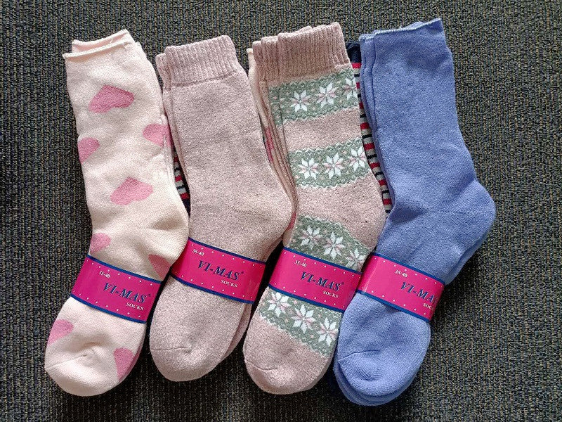 60 Pairs Women's Thick Thermal Crew Socks, Size 6-10