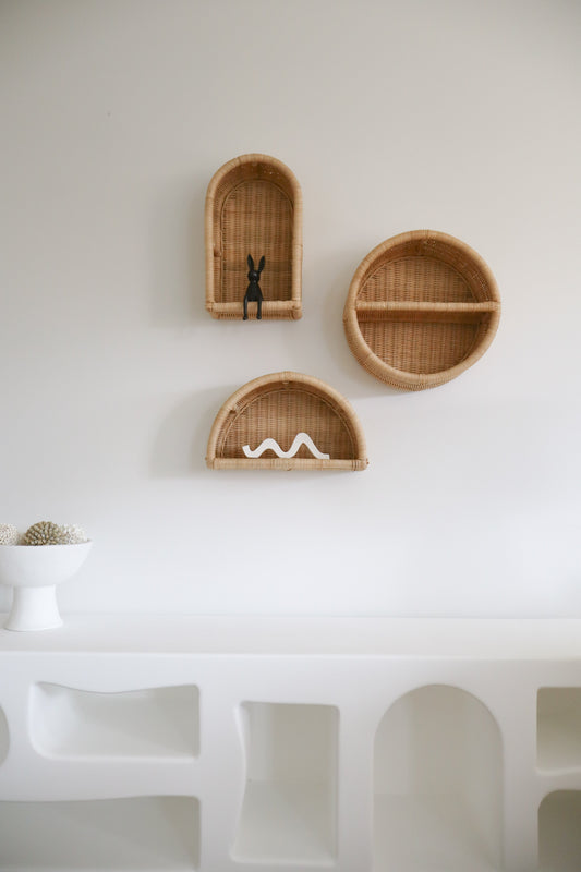 Woven Rattan Wall Shelf