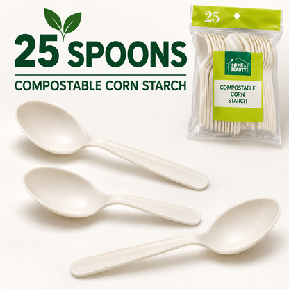 Compostable Spoons – 25 Pack