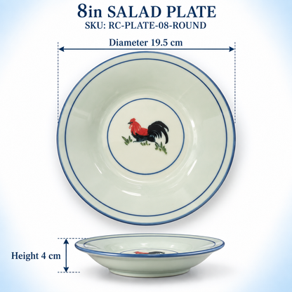 Rooster 8in Salad Plates – Set of 4