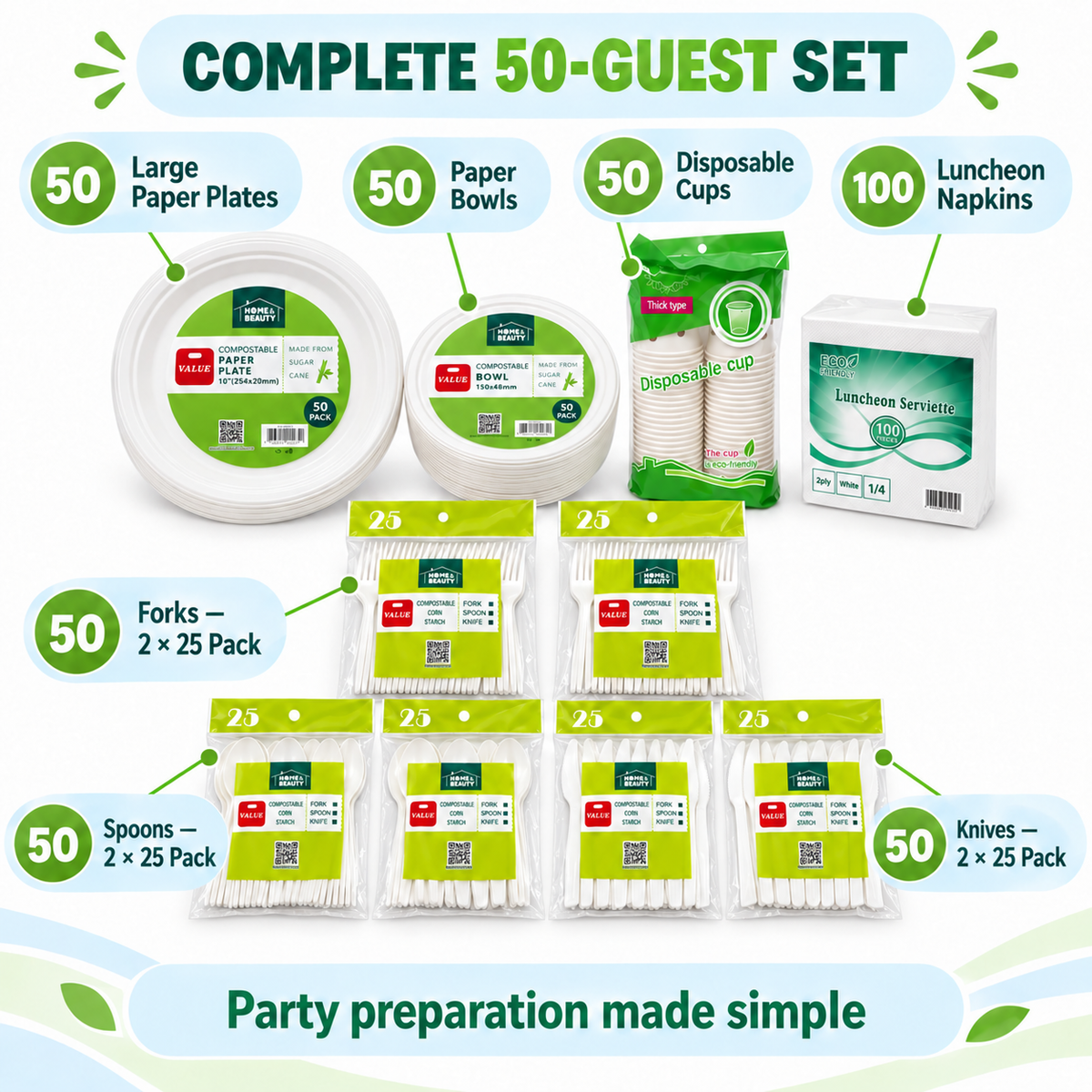 Complete Party Tableware Package Deal