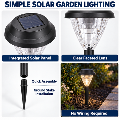 Solar Garden Path Lights – Set of 6