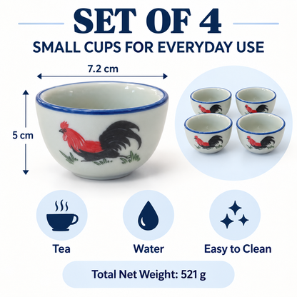 Rooster Jiangzhong Cups – Set of 4