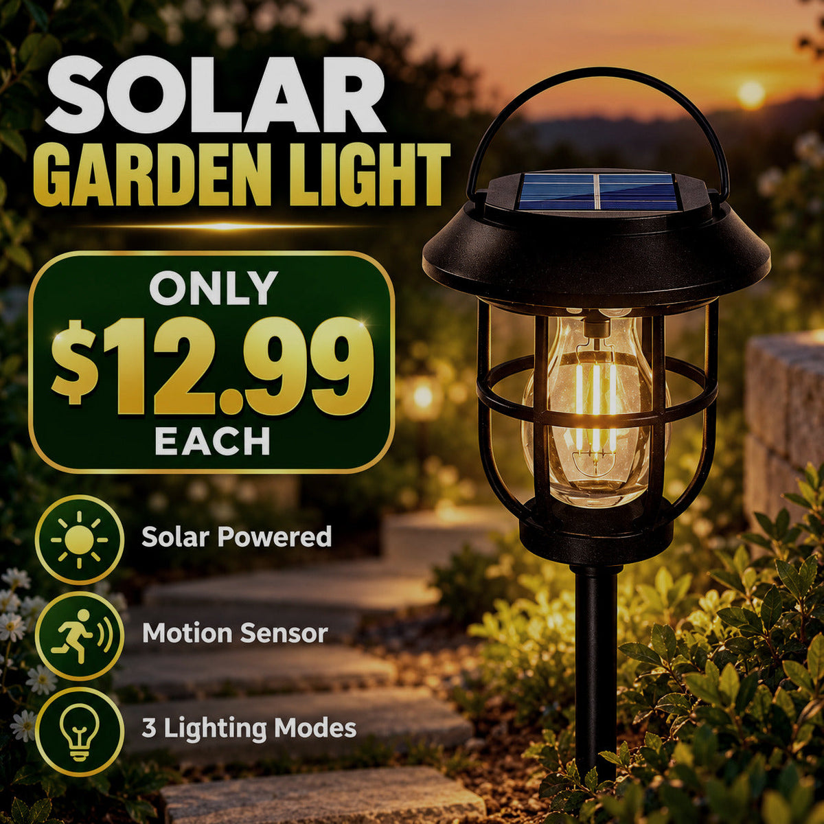 YC-169 Solar Garden Lantern Light