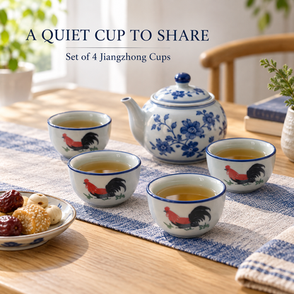 Rooster Jiangzhong Cups – Set of 4
