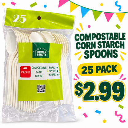 Compostable Spoons – 25 Pack