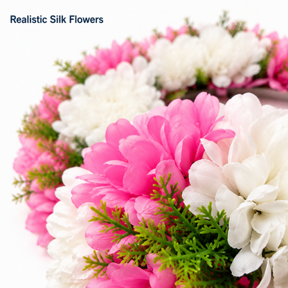 30cm Artificial Flower Wreath – 4 Colours Available