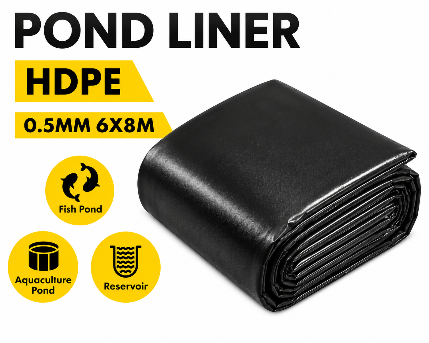 Pond Liner 6 x 8m 0.5mm HDPE