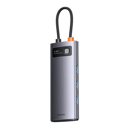 Baseus 4-in-1 Type-C HUB Docking Station Gray（Type-C to USB3.0*3+RJ45*1）