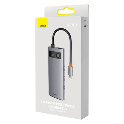 Baseus 4-in-1 Type-C HUB Docking Station Gray（Type-C to USB3.0*3+RJ45*1）
