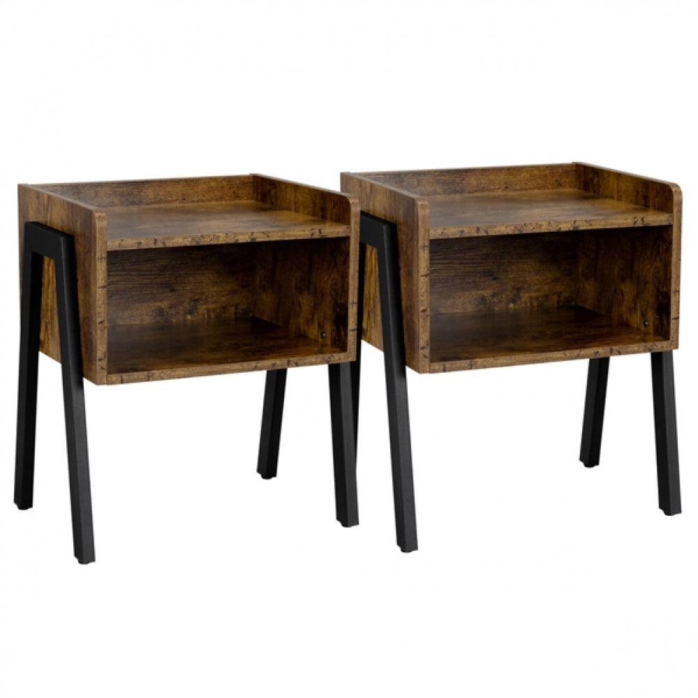 2x Bedside Tables Industrial Nightstands