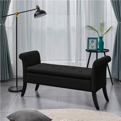 Modern Fabric Tufted Storage Bench Ottoman