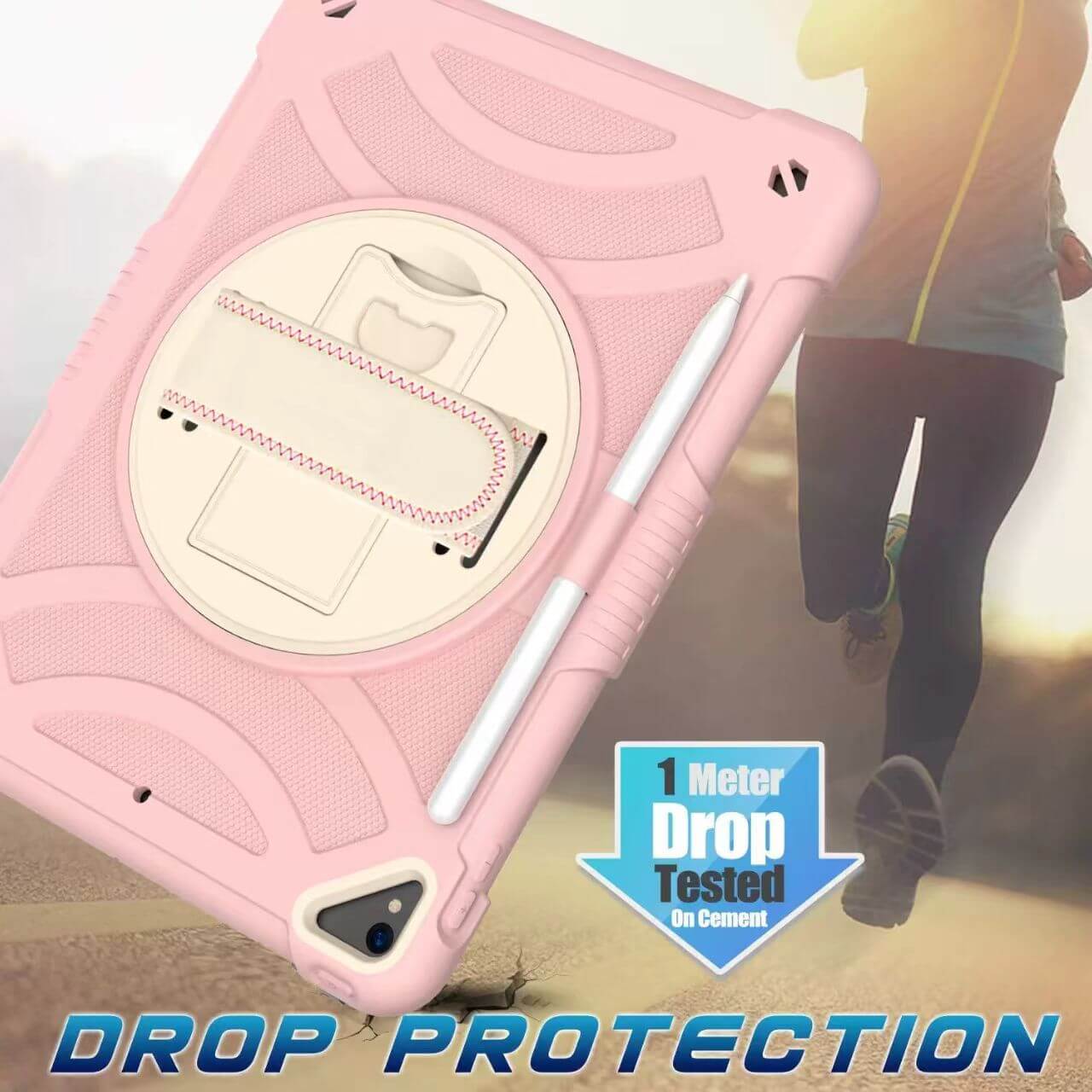 Pad 9th 10.2 2021 Three Layer Protection 360° Rotatable Grip Case with Stand and Penslot