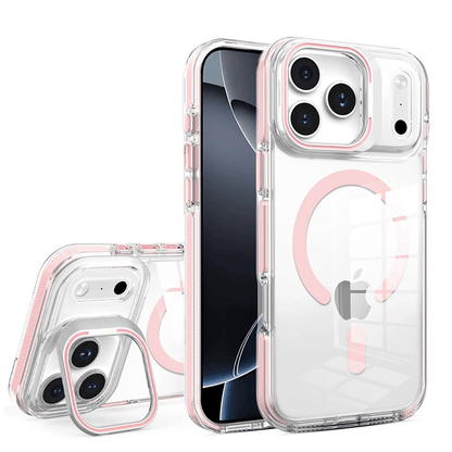 Compatible with iPhone 17 Pro Max Rita Series Invisible Kickstand Clear Magnetic Case