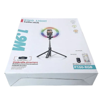 1.9m Ring Light Selfie Stick P100RGB