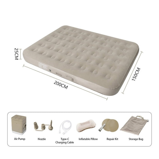 ECOTREK Inflatable Air Mattress 25cm High with Built-in Pump – Camping Air Bed Queen / King